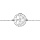 Bracelet en argent rhodi chane maille boules avec au milieu 1 cercle avec 1 arbre de vie  l'intrieur - longueur 16cm + 3cm de rallonge