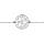 Bracelet en argent rhodié chaîne maille boules avec au milieu 1 cercle avec 1 arbre de vie à l'intérieur - longueur 16cm + 3cm de rallonge
