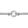 Bracelet en argent rhodié chaîne petites maille milanaise avec au milieu 1 anneau orné d'oxydes blancs sertis - longueur 15cm + 3cm de rallonge
