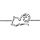 Bracelet en argent rhodi chane avec chat ajour stylis avec queue orne d'oxydes blancs - longueur 16cm + 2cm de rallonge