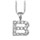 Collier en argent rhodi chane avec pendentif initiale B orne d'oxydes blancs - longueur 45cm