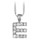 Collier en argent rhodi chane avec pendentif initiale E orne d'oxydes blancs - longueur 45cm