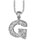 Collier en argent rhodi chane avec pendentif initiale G orne d'oxydes blancs - longueur 45cm