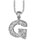Collier en argent rhodié chaîne avec pendentif initiale G ornée d'oxydes blancs - longueur 45cm