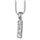 Collier en argent rhodi chane avec pendentif initiale I orne d'oxydes blancs - longueur 45cm