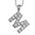 Collier en argent rhodi chane avec pendentif initiale M orne d'oxydes blancs - longueur 45cm