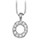 Collier en argent rhodi chane avec pendentif initiale O orne d'oxydes blancs - longueur 45cm