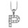 Collier en argent rhodié chaîne avec pendentif initiale P ornée d\'oxydes blancs - longueur 45cm