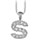 Collier en argent rhodi chane avec pendentif initiale S orne d'oxydes blancs - longueur 45cm