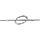Bracelet en argent rhodi chane avec au milieu 1 rail d'oxydes blancs superpos sur 1 ovale lisse et vid - longueur 16cm + 2cm de rallonge