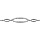 Bracelet en argent rhodi chane avec 3 anneaux allongs dont 2 lisses et 1 orn d'oxydes blancs au milieu - longueur 16xm + 2cm de rallonge
