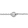 Bracelet en argent rhodi chane avec au milieu 1 oxyde blanc de 5mm serti clos - longueur 18cm rglable 16cm