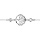 Bracelet en argent rhodi chane avec au milieu 1 arbre de vie ajour et 1 oxyde blanc sertis clos de chaque ct - longueur 16cm + 3cm de rallonge