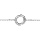 Bracelet en argent rhodi chane avec au milieu 1 cercle en 2 brins enrouls dont 1 lisse et l'autre orn d'oxydes blancs sertis - longueur 16cm + 2cm de rallonge