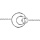 Bracelet en argent rhodi chane avec 3 anneaux de taille diffrente au milieu - longueur 16cm + 3cm de rallonge