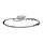 Bracelet jonc en argent rhodi massif articul avec plume et courbe ornes d'oxydes blancs sertis 56mm X 50mm
