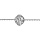 Bracelet en argent rhodi rond pav d'oxydes blancs sertis 16cm + 2cm