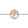 Bracelet en argent rhodi chane avec pastille arbre de vie dorure jaune orn d'oxydes blancs sertis longueur 16+2cm
