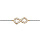 Bracelet en argent rhodi chane avec symbole infini dorure jaune orn d'oxydes blancs sertis longueur 16+2cm