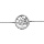 Bracelet en argent rhodi chane avec arbre de vie et demi cercle d'oxydes blancs sertis 16+3cm