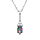 Collier en argent rhodi chane avec pendentif oxyde arc en ciel mystique support par barre d'oxydes blancs sertis 42+3cm