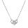 Collier en argent rhodi chane avec pendentif coeur oxydes blancs sertis 42+3cm