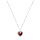 Collier en argent rhodi chane avec pendentif coeur oxyde Grenat 42+3cm