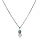 Collier en argent rhodi chane avec pendentif oxydes blanc et vert sertis clos 40+3cm