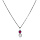 Collier en argent rhodi chane avec pendentif oxydes blanc et fuschia sertis clos 40+3cm