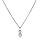 Collier en argent rhodi chane avec pendentif oxydes blancs sertis clos 40+3cm