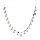 Collier en argent rhodi avec pampilleset perles colores 40+5cm