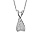 Collier en argent rhodi avec pendentif crois orn d'oxydes blancs sertis longueur 43+2cm