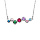 Collier en argent rhodi avec pendentif orn d'oxydes multicouleur longueur 43+2cm