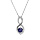 Collier en argent rhodi chane avec pendentif infini oxydes bleus et blancs sertis 40+5cm