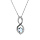 Collier en argent rhodi chane avec pendentif infini Topaze bleu vritable et oxydes blancs sertis 40+5cm