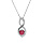 Collier en argent rhodié chaîne avec pendentif infini oxydes roses et blancs sertis 40+5cm