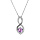 Collier en argent rhodi chane avec pendentif infini Amethyste vritable et oxydes blancs sertis 40+5cm