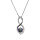 Collier en argent rhodi chane avec pendentif infini oxydes mystique et blancs sertis 40+5cm