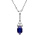 Collier en argent rhodi chane avec pendentif infini avec barrette et oxydes bleu et blancs sertis 40+5cm