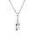 Collier en argent rhodi chane avec pendentif infini avec barrette et Topaze bleu vritable et oxydes blancs sertis 40+5cm