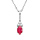 Collier en argent rhodi chane avec pendentif infini avec barrette et oxydes fuchsia et blancs sertis 40+5cm