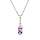 Collier en argent rhodi chane avec pendentif infini avec barrette et Amethyste vritable et oxydes blancs sertis 40+5cm