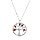 Collier en argent rhodi chane avec pendentif arbre de vie couleur rouge et oxydes blancs 40+5cm