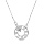Collier en argent rhodi chane avec pendentif cercle avec oxydes blancs dans cercle 40+5cm