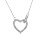 Collier en argent rhodi chane avec pendentif coeur pav d'oxydes blancs sertis 40+5cm