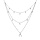 Collier en argent rhodié triple rang avec pendentif croissant de lune et pampilles longueur 39+4cm
