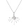 Collier en argent rhodi chane avec pendentif soleil et pierre Nacre vritable 42+3cm