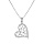 Collier en argent rhodi chane avec pendentif coeur filigrane contour oxydes blancs sertis 40+5cm