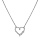 Collier en argent rhodi chane avec pendentif coeur et infini et oxydes blancs sertis 38+4cm