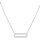 Collier en argent rhodi chane avec pendentif rectangulaire arrondi pav d'oxydes blancs sertis 40+5cm